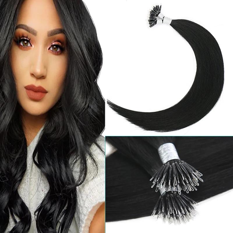 Toysww 14-24 inch Nano Links Human Hair Extensions M..